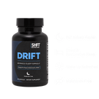 DRIFT Advanced Sleep Formula by SHFT Nutrition, a melatonin-free 30-capsule bottle, with icons for falling asleep faster, deep and restorative sleep, and waking up refreshed